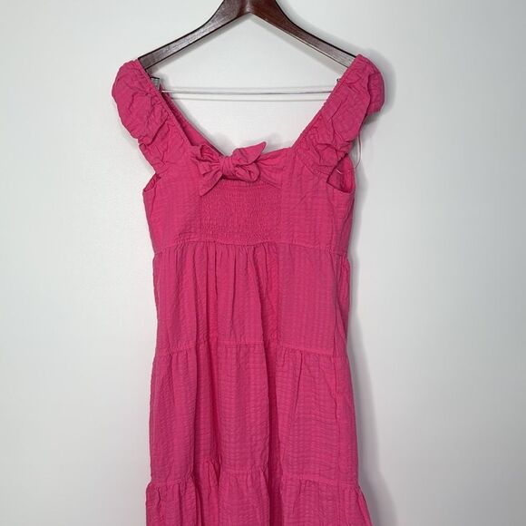 Old Navy Fit & Flare Tiered Seersucker All-Day Maxi Dress Small Tall - Picture 9 of 10